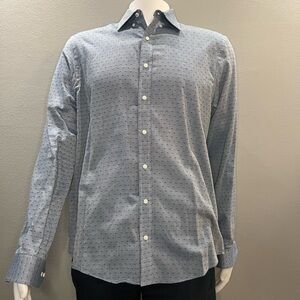 Ben Sherman Blue Textured Button Down Dress Shirt / Casual Shirt 16 34/35